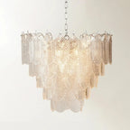 Elegant Leaf-Shaped Glass Crystal Chandelier