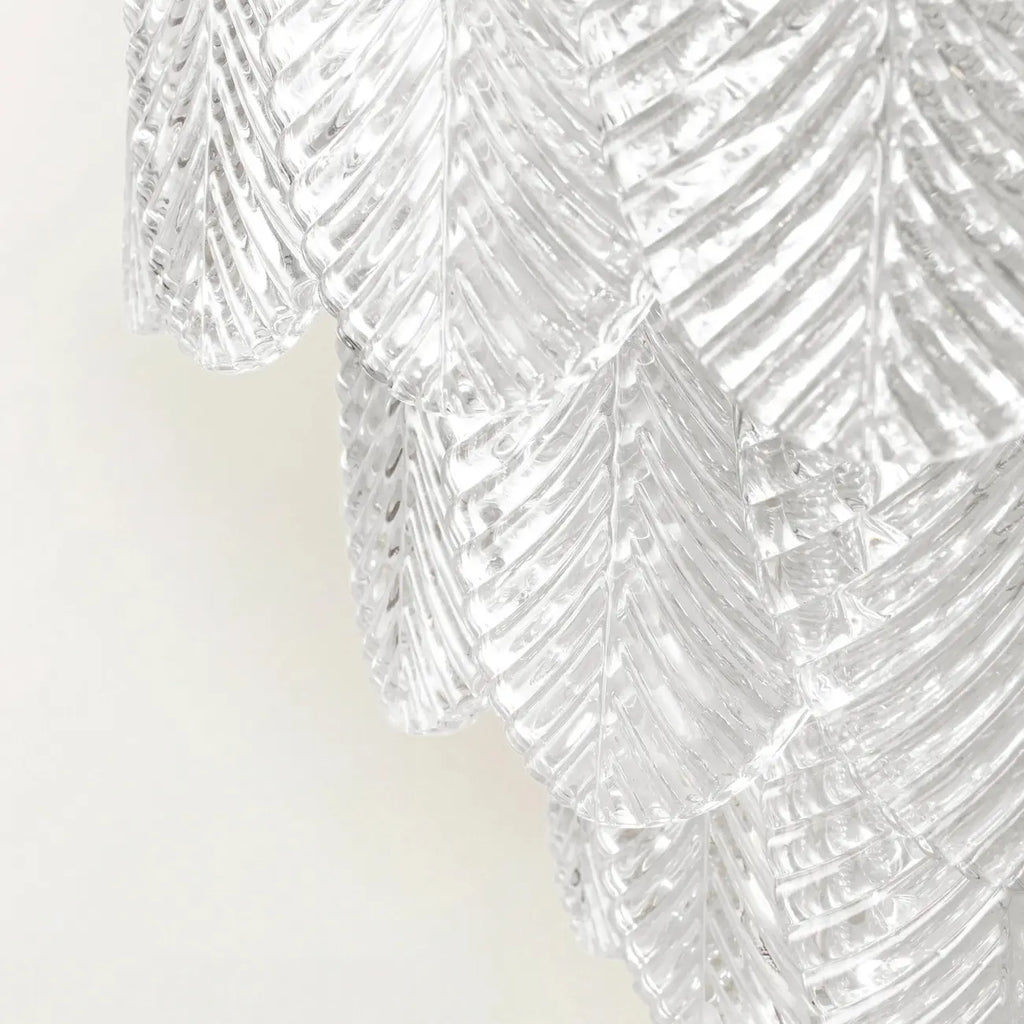 Elegant Leaf-Shaped Glass Crystal Chandelier