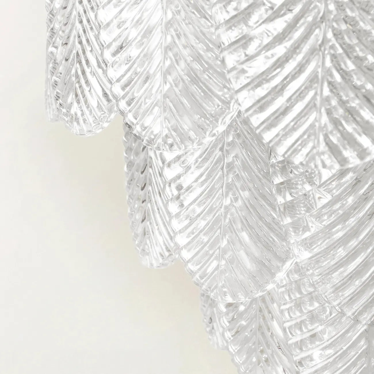 Elegant Leaf-Shaped Glass Crystal Chandelier