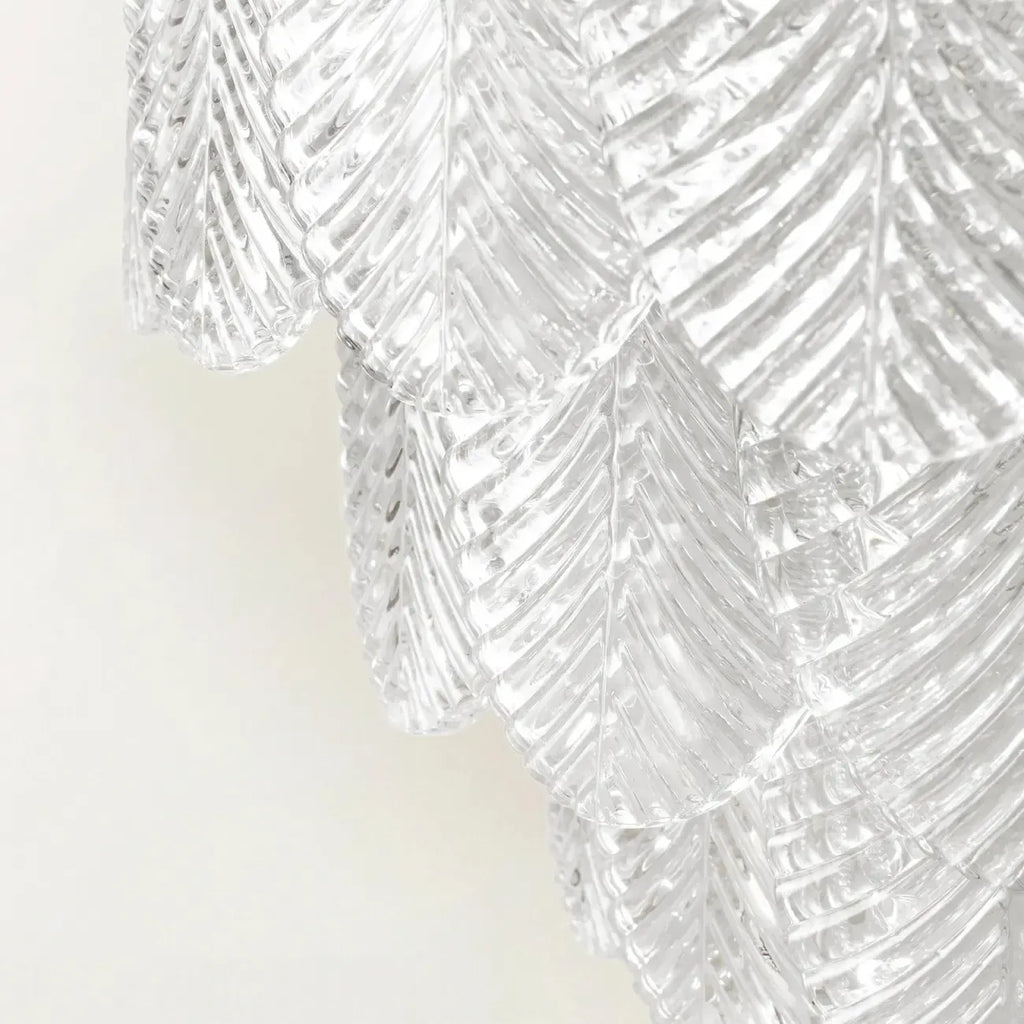 Elegant Leaf-Shaped Glass Crystal Chandelier