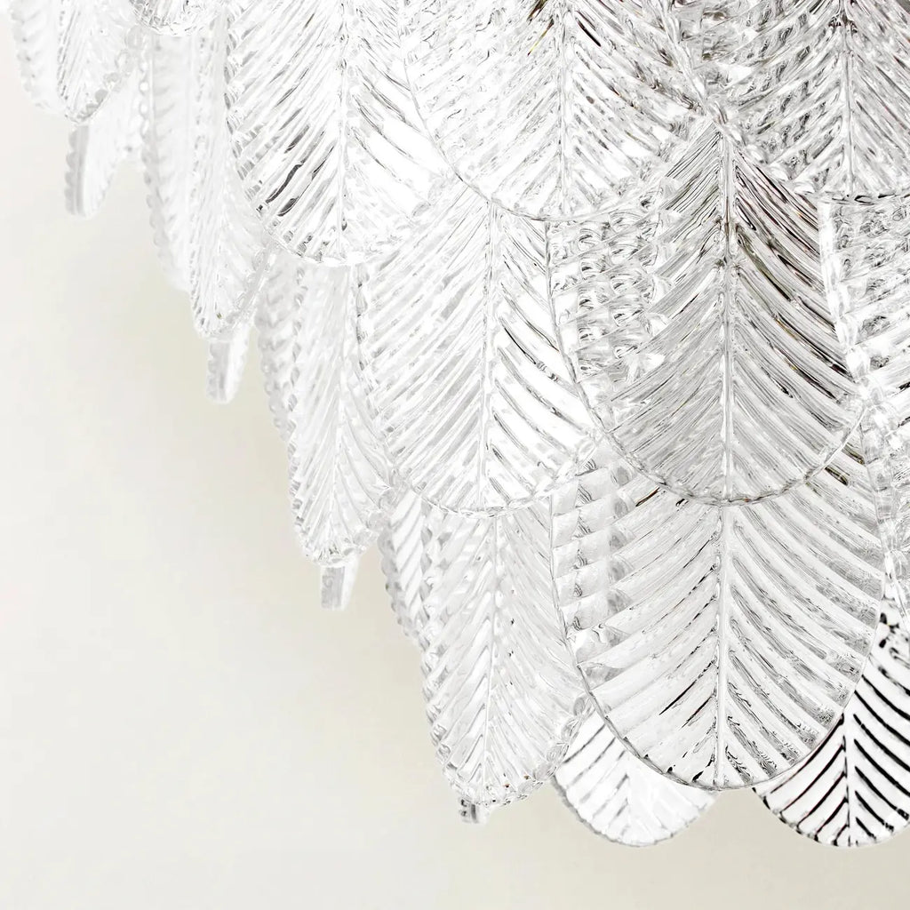 Elegant Leaf-Shaped Glass Crystal Chandelier