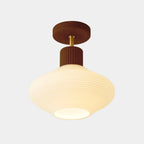 5 to 9 Inch Geometric Wooden Semi Flush Ceiling Light