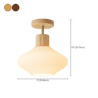 5 to 9 Inch Geometric Wooden Semi Flush Ceiling Light