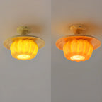 Contemporary Pumpkin Semi Flush Ceiling Light for Home Spaces