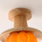 Contemporary Pumpkin Semi Flush Ceiling Light for Home Spaces