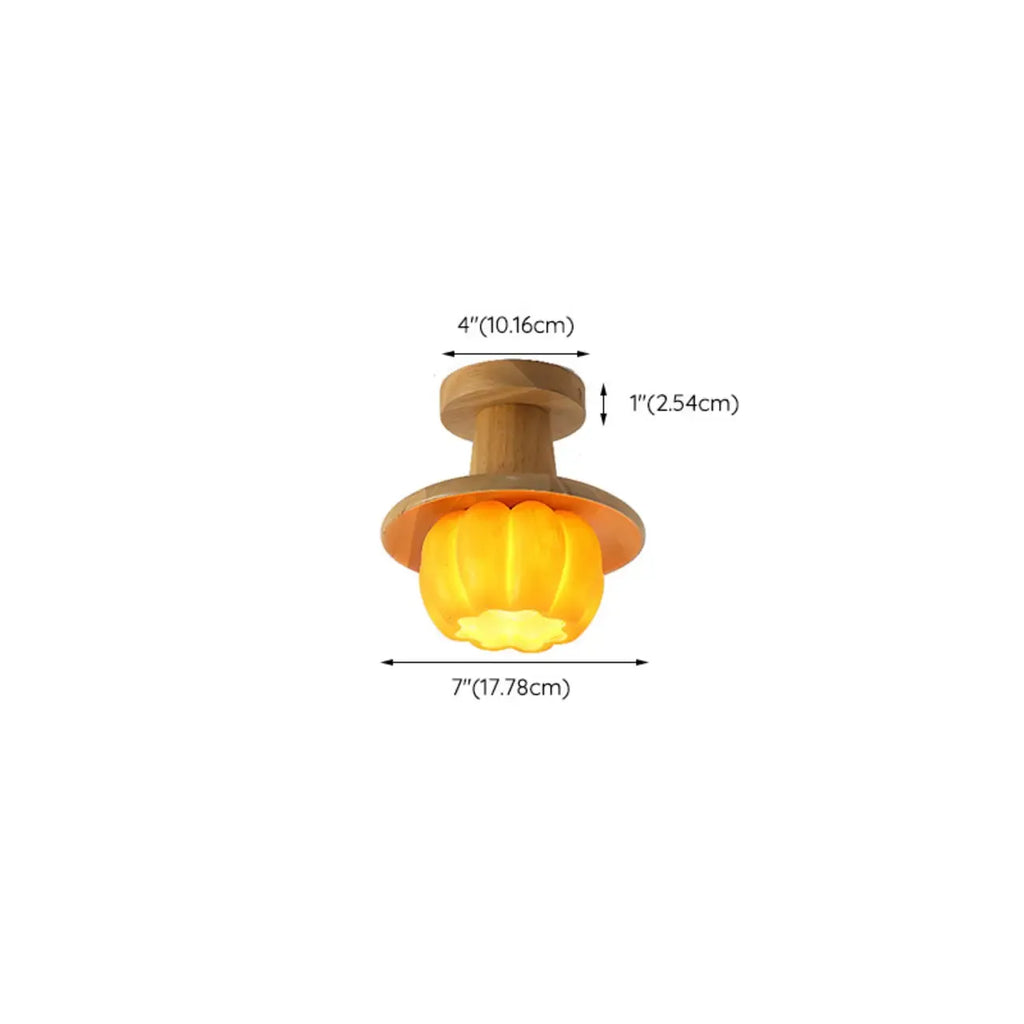 Contemporary Pumpkin Semi Flush Ceiling Light for Home Spaces