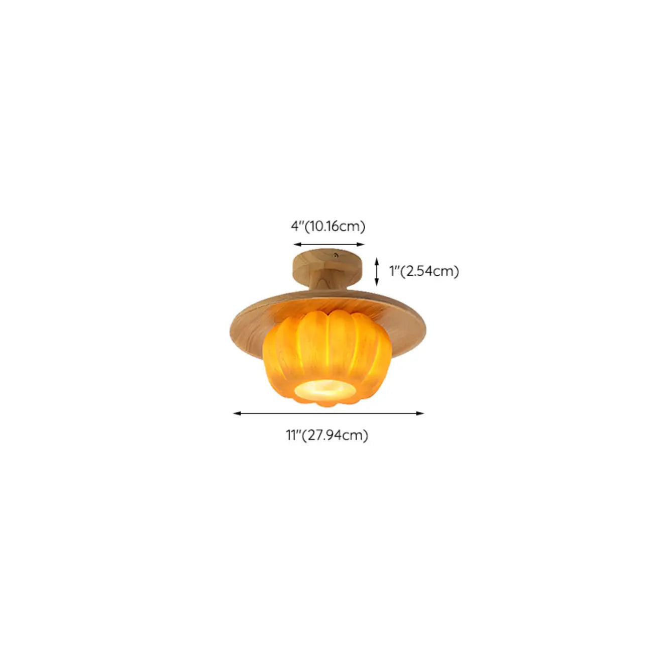 Contemporary Pumpkin Semi Flush Ceiling Light for Home Spaces