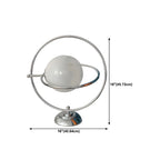 Art Deco Glass Globe Silver Table Lamp for Living Room