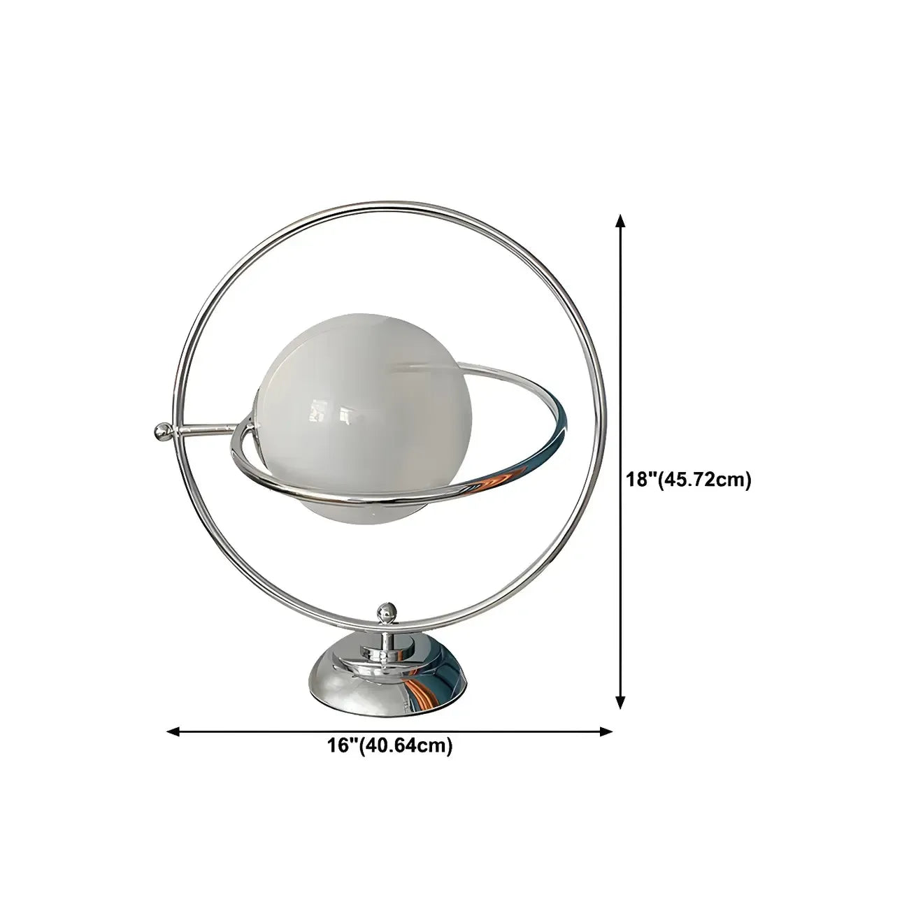 Art Deco Glass Globe Silver Table Lamp for Living Room