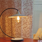 Contemporary Iron Arc Table Lamp in White for Living Room