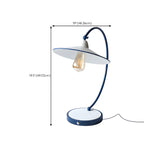 Contemporary Iron Arc Table Lamp in White for Living Room