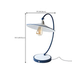 Contemporary Iron Arc Table Lamp in White for Living Room