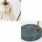 Elegant Glass Floral Bedside Lamp with Cup Holder Base