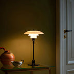 Modern White Glass Cone Table Lamp for Residential