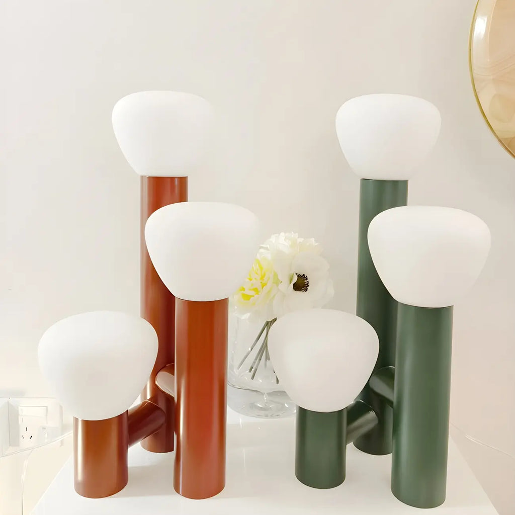 Modern Unique 3-Light Glass Table Lamp for Living Room