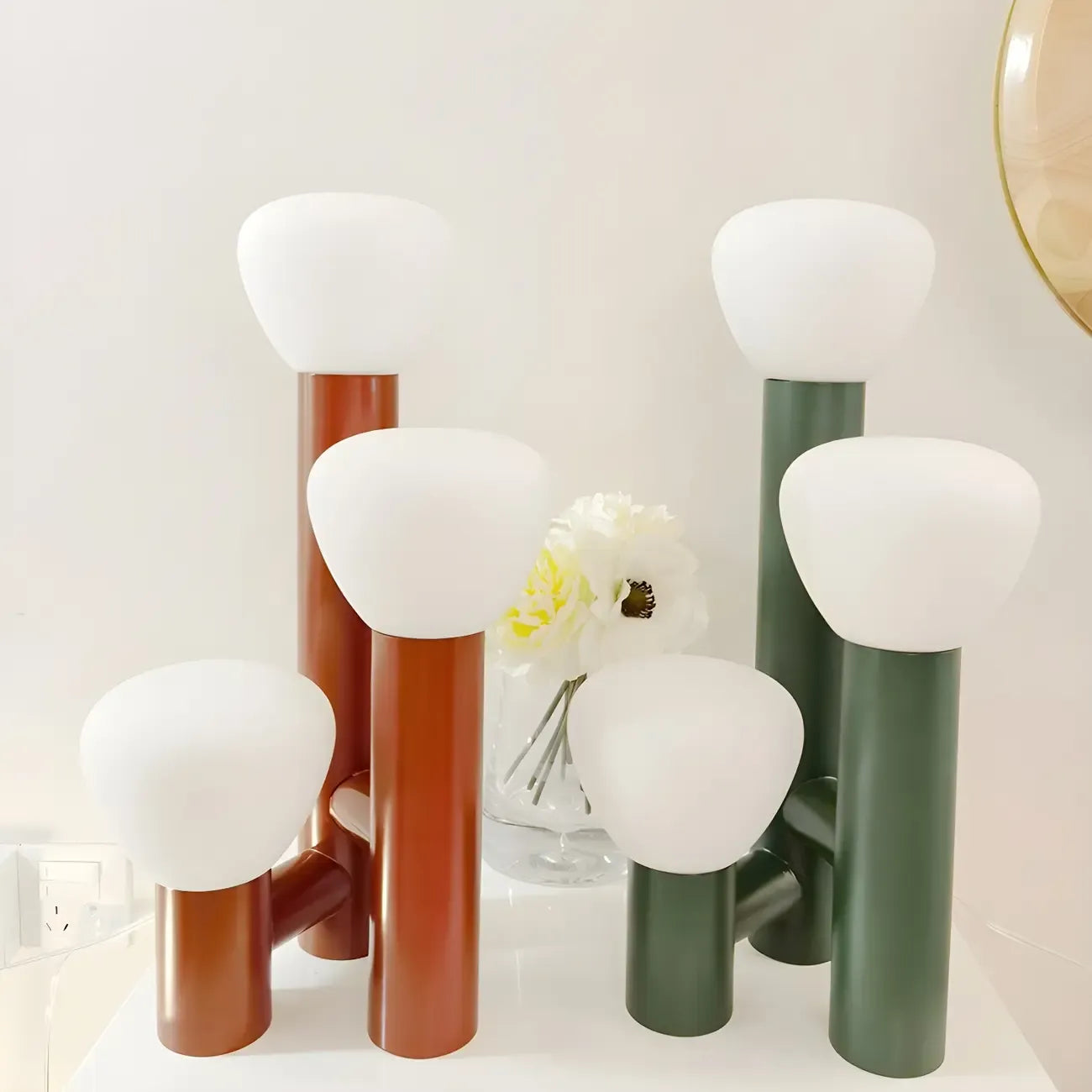 Modern Unique 3-Light Glass Table Lamp for Living Room