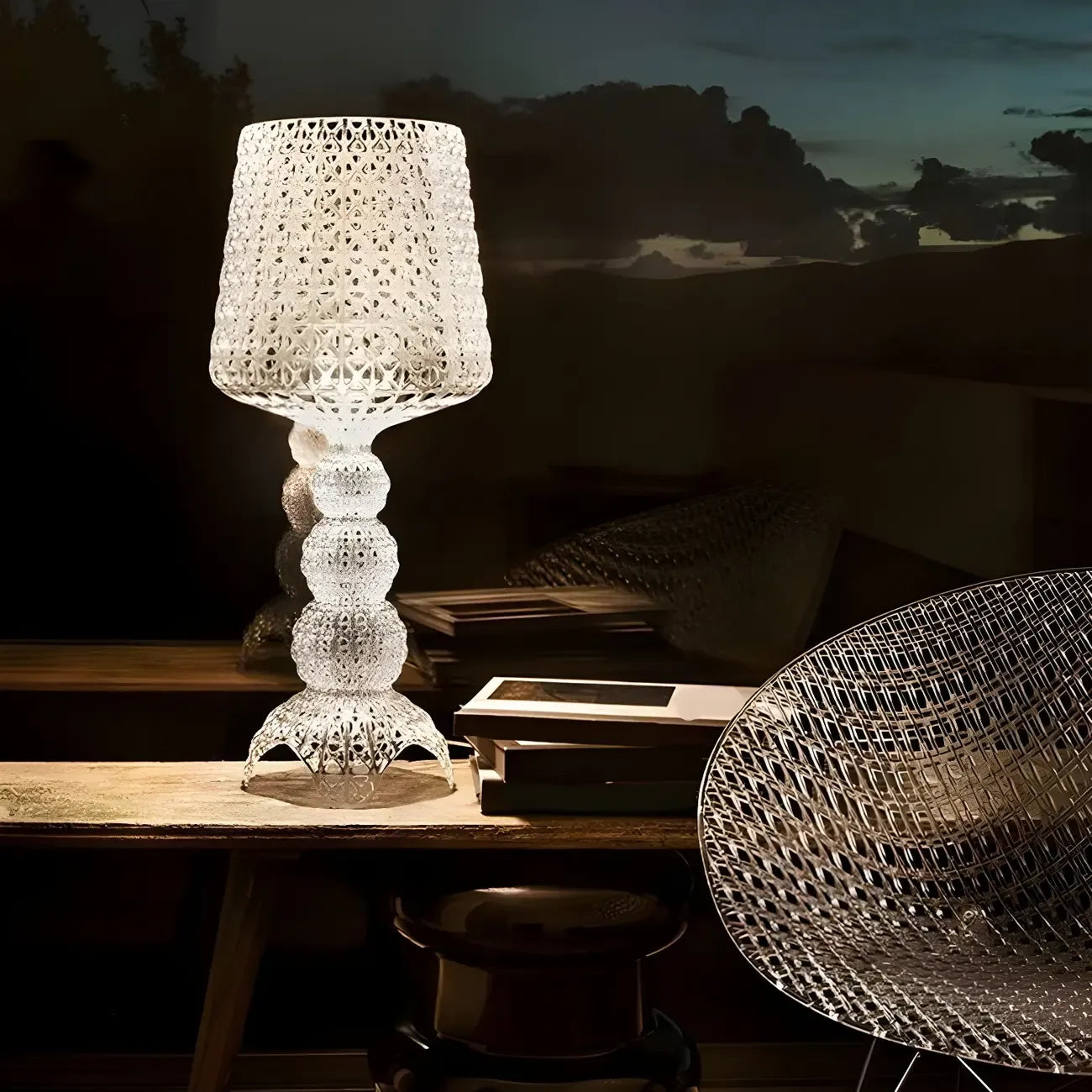 Stylish Black Acrylic Tripod Table Lamp for Residential