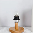 Rustic Round Wooden Table Lamp for Bedroom