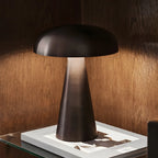 Contemporary Brass Table Lamp Rechargeable Power for Home