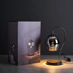 Modern Black Metal Glass Globe Table Lamp with Cup Holder Base