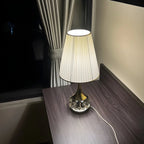 Elegant Pleated Shade Crystal Table Lamp for Living Room