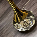 Elegant Pleated Shade Crystal Table Lamp for Living Room