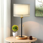 Modern Geometric Table Lamp Pull Chain Switch for Residential