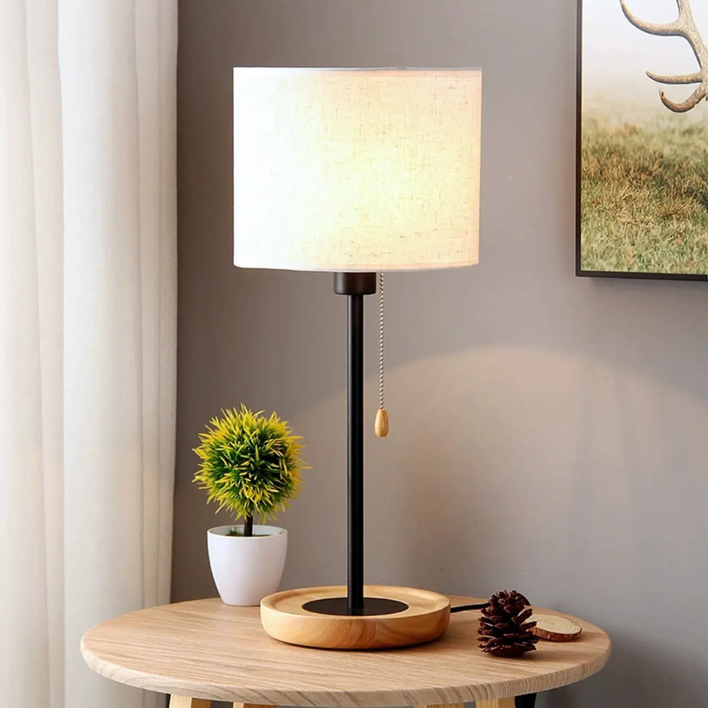 Modern Geometric Table Lamp Pull Chain Switch for Residential