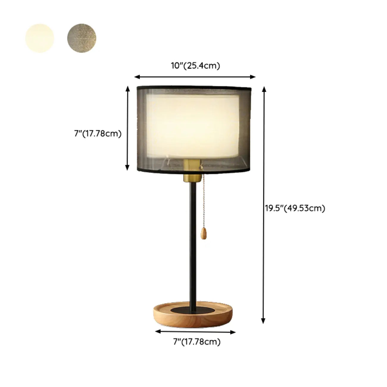 Modern Geometric Table Lamp Pull Chain Switch for Residential