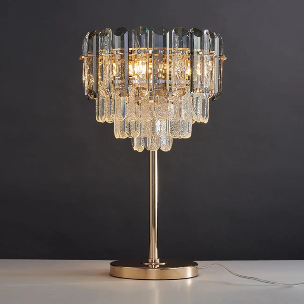 Glamorous Geometric Crystal Table Lamp