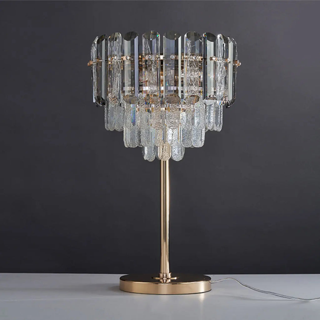 Glamorous Geometric Crystal Table Lamp