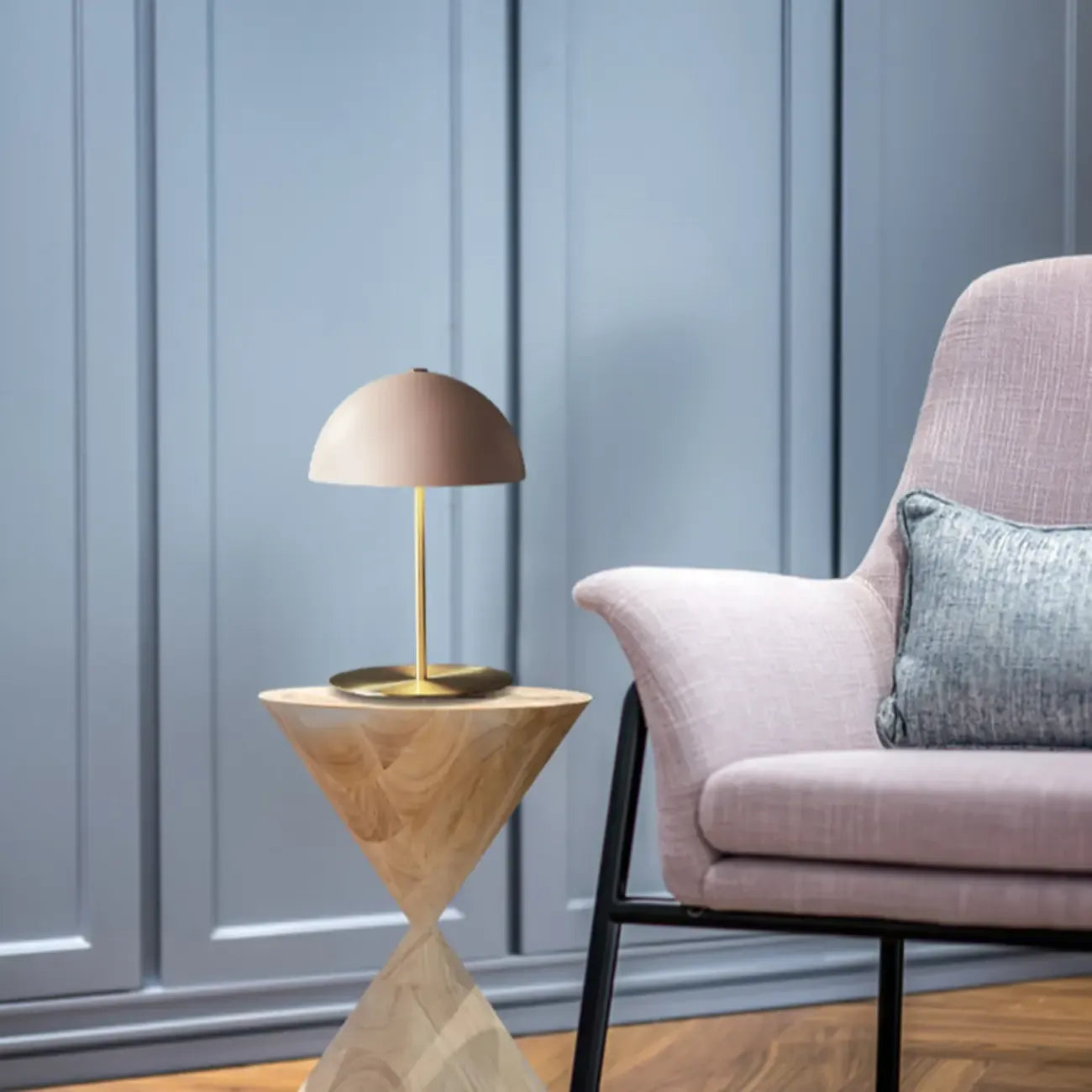 Simplistic Dome Shade Gold Table Lamp for Residential