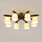 Cylinder Indoor Semi Flush Ceiling Light with Fabric Shade