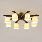Cylinder Indoor Semi Flush Ceiling Light with Fabric Shade