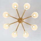 Cylinder Indoor Semi Flush Ceiling Light with Fabric Shade