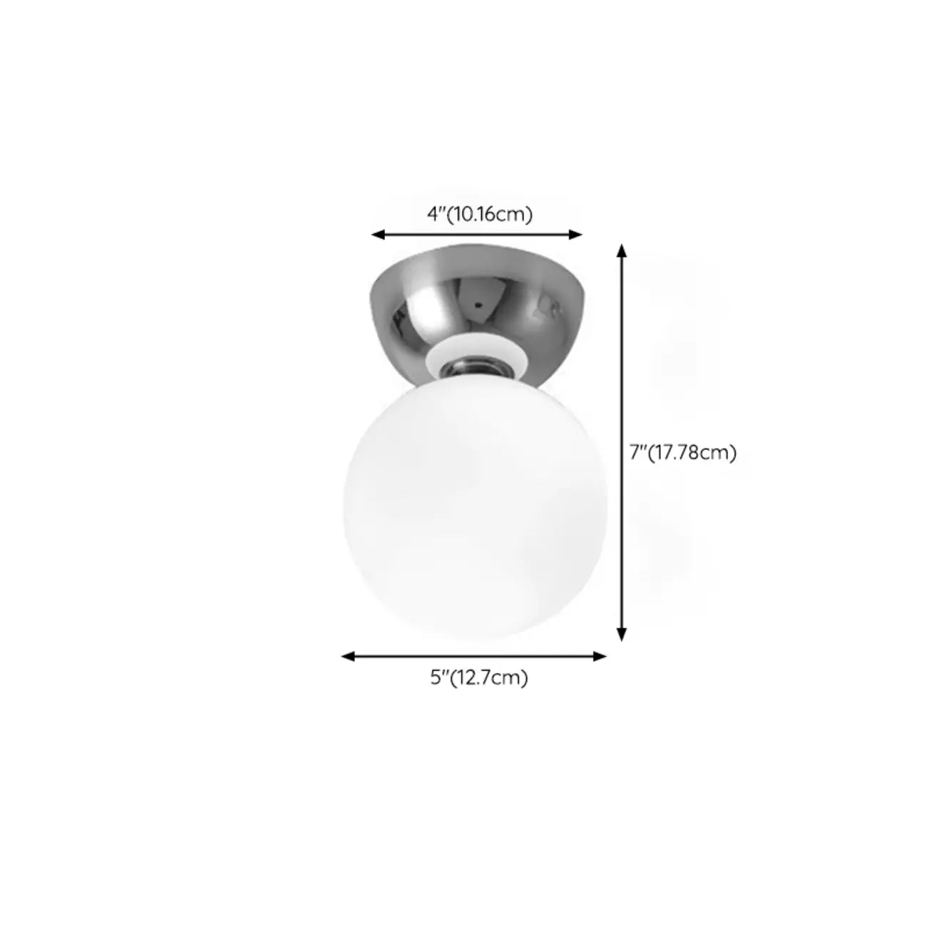 5 to 9 Inch Bi-pin Globe Semi Flush Ceiling Light for Home