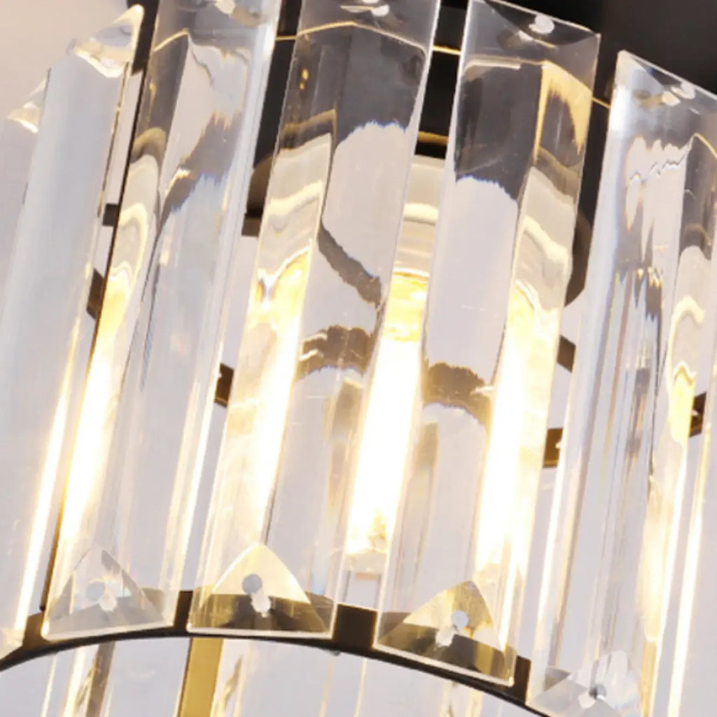 Elegant Crystal Semi Flush Ceiling Light for Living Room Use