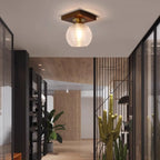 5 to 9 Inch Indoor Semi Flush Ceiling Light with Glass Shade