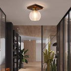 5 to 9 Inch Indoor Semi Flush Ceiling Light with Glass Shade