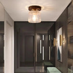 5 to 9 Inch Indoor Semi Flush Ceiling Light with Glass Shade