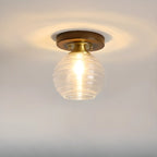 5 to 9 Inch Indoor Semi Flush Ceiling Light with Glass Shade