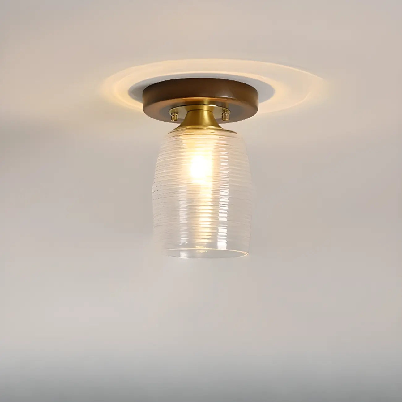 5 to 9 Inch Indoor Semi Flush Ceiling Light with Glass Shade