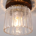 5 to 9 Inch Indoor Semi Flush Ceiling Light with Glass Shade