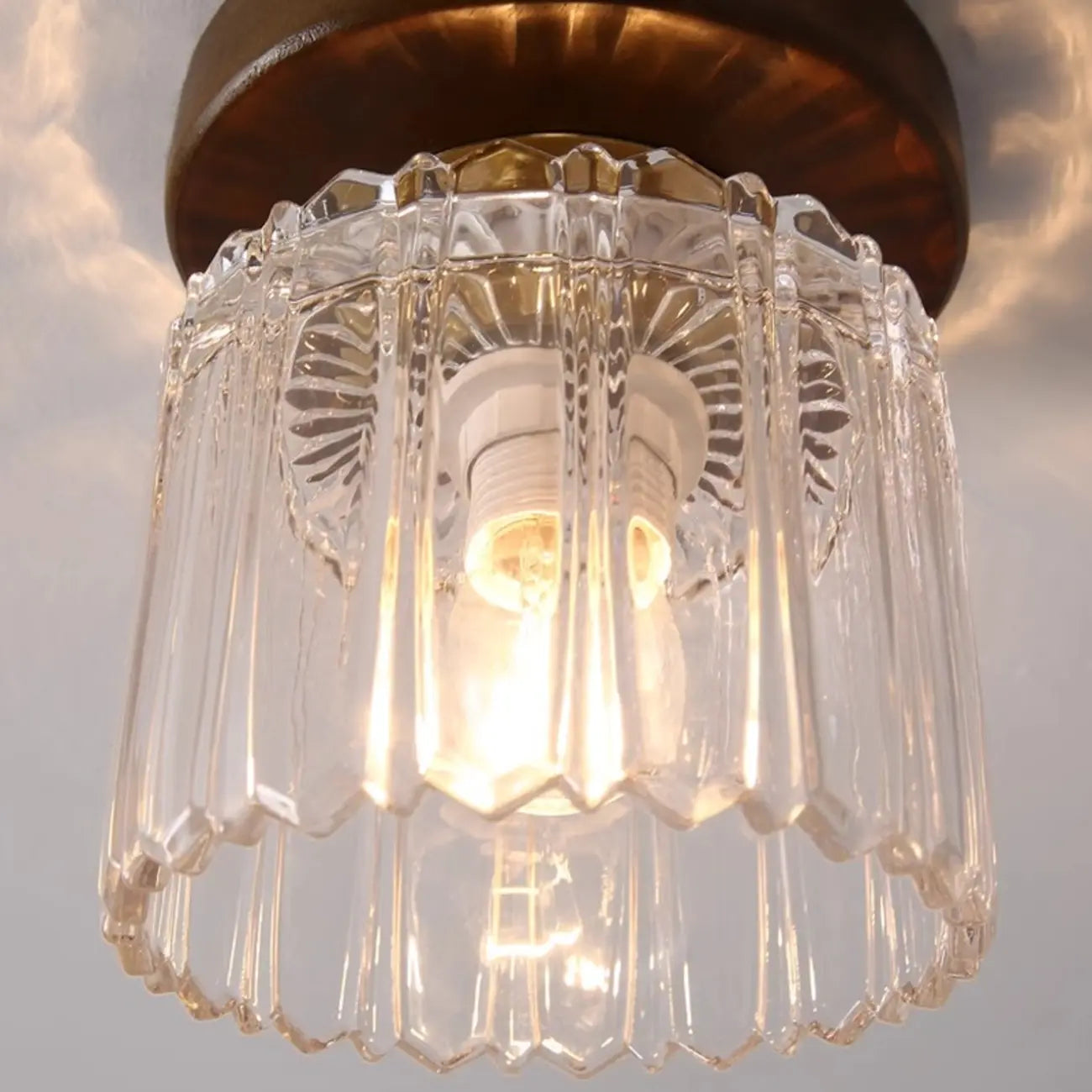 5 to 9 Inch Indoor Semi Flush Ceiling Light with Glass Shade