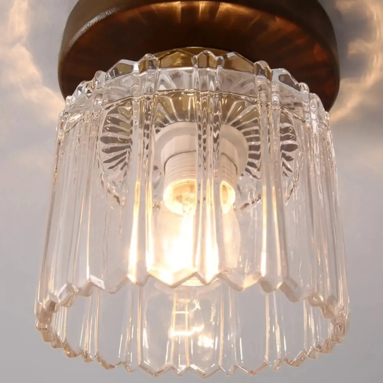 5 to 9 Inch Indoor Semi Flush Ceiling Light with Glass Shade