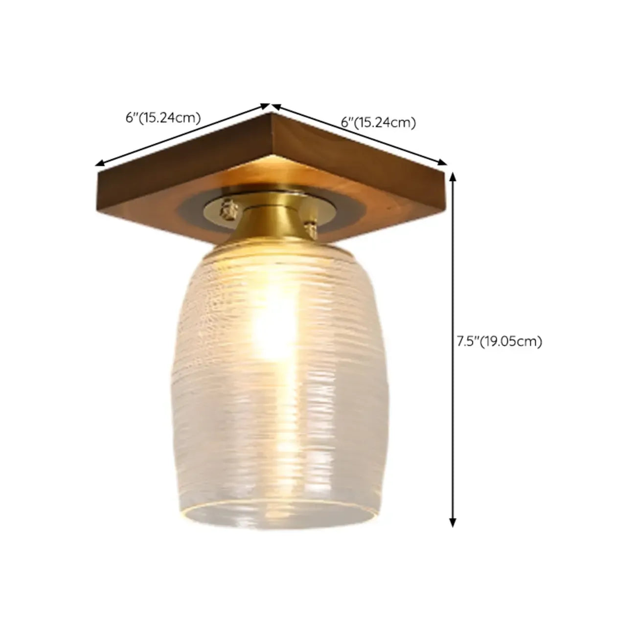 5 to 9 Inch Indoor Semi Flush Ceiling Light with Glass Shade