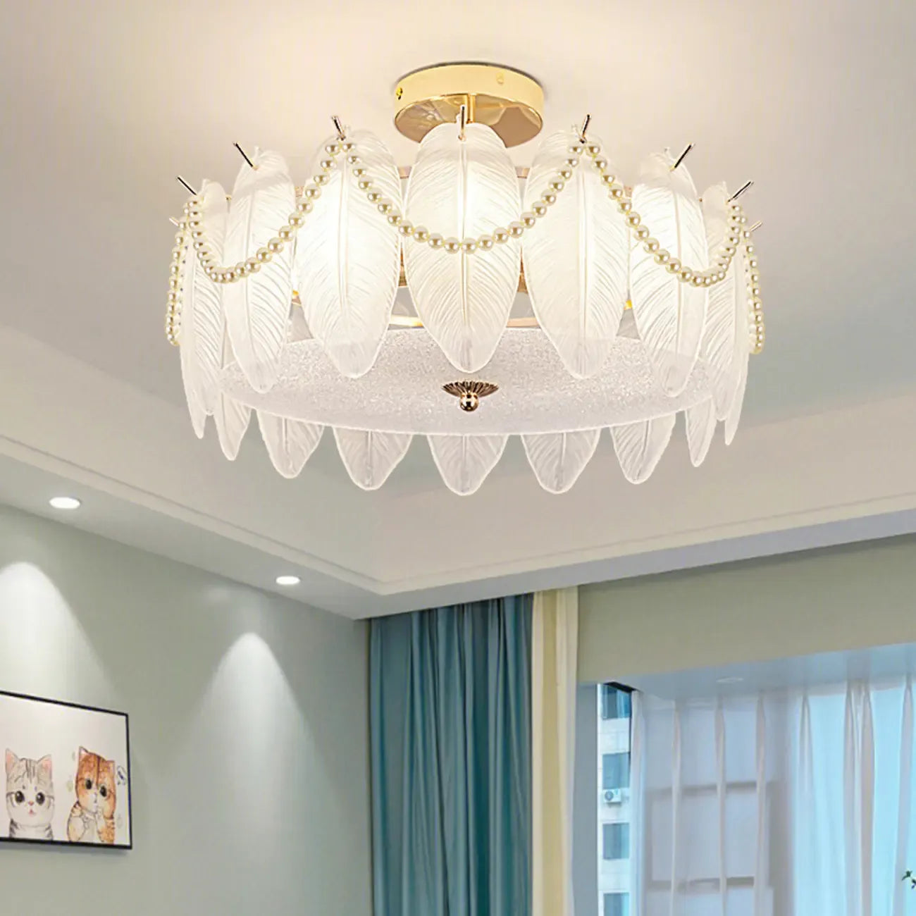 8 Modern Semi Flush Mount Ceiling Light for Living Room