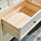 Contemporary White Wooden Double Dresser for Bedroom Use