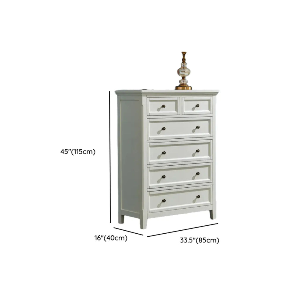 Contemporary White Wooden Double Dresser for Bedroom Use