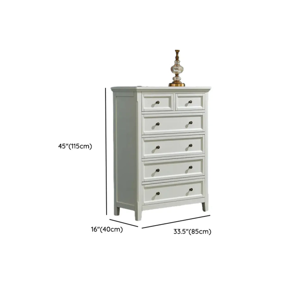 Contemporary White Wooden Double Dresser for Bedroom Use